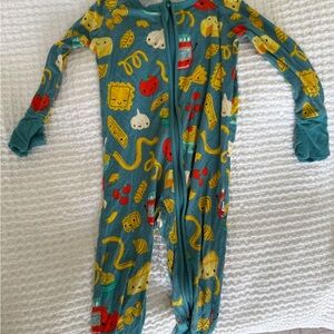 Little Sleepies Footies with Pasta Print